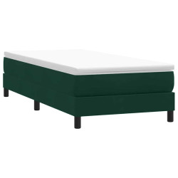 Box cama de primavera sem colchão verde escuro 80x210 cm veludo