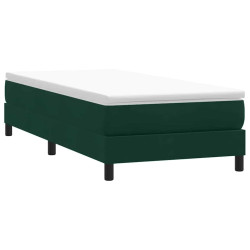 Box cama de primavera sem colchão verde escuro 90x210 cm veludo