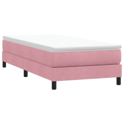 Box cama de primavera sem colchão rosa 80x210 cm veludo