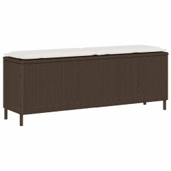 Banco de jardim com almofadão 110x30x40,5 cm vime PE castanho