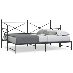 Cama de dia com gavetão sem colchão 75x190 cm aço preto