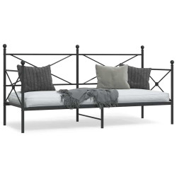 Cama de dia sem colchão 80x200 cm aço preto