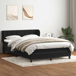 Cama com molas/colchão 160x210 cm veludo preto