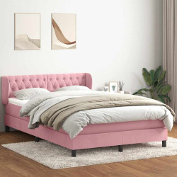 Cama com molas/colchão 140x220 cm veludo rosa