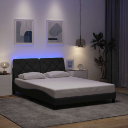 Estrutura de cama com LED sem colchão 140x190 cm tecido