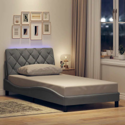Estrutura de cama com LED sem colchão 100x200 cm tecido