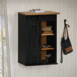 Armário suspenso halden com porta de correr 49x22,5x70 cm pinho