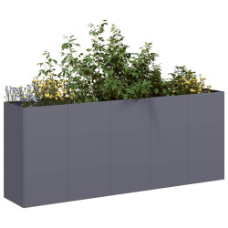 Vaso/floreira 200x40x80 cm aço laminado a frio antracite