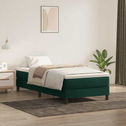 Cama com molas sem colchão verde-escuro 80x220 cm veludo