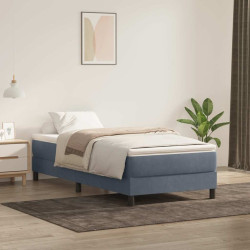 Cama com molas sem colchão cinza-escuro 80x220 cm veludo