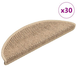 Tapetes escada adesivos aspeto sisal 30 pcs 56x17x3cm cor areia