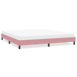 Estrutura de cama sem colchão 200x220 cm veludo rosa