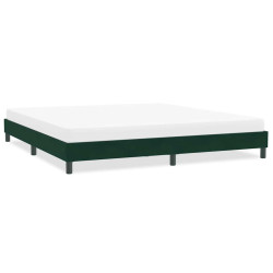 Estrutura de cama sem colchão 200x220 cm veludo verde-escuro