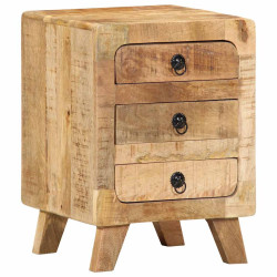 Mesa de cabeceira 37x32x50cm madeira de mangueira áspera maciça