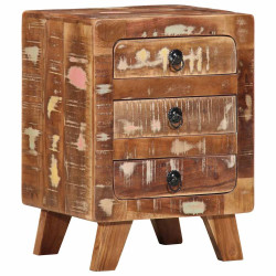 Mesa de cabeceira 37x32x50 cm madeira recuperada maciça