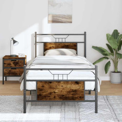 Estrutura cama s/ colchão derivados de madeira carvalho fumado