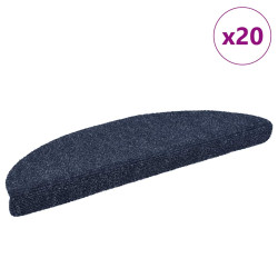 Tapetes de escada autoadesivos 20 peças 56x17x3 cm azul meia-lua