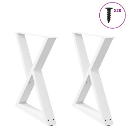 Pés para mesa de jantar 2 peças, branco, 70x(72-73,3) cm, aço
