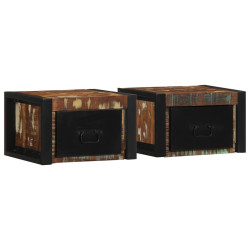 Mesas de cabeceira, 2 pcs, 40x35x25cm madeira maciça recuperada