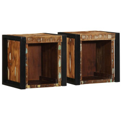 Mesas de cabeceira, 2 pcs, 40x35x40cm madeira maciça recuperada