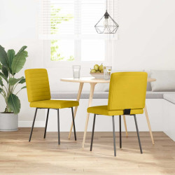Cadeiras de jantar 2 pcs veludo amarelo
