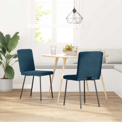 Cadeiras de jantar 2 pcs veludo azul