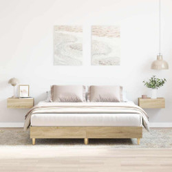 Estrutura cama sem colchão 150x200 cm carvalho sonoma
