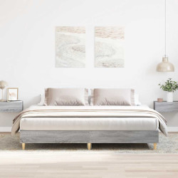 Estrutura de cama sem colchão 200x200 cm cinzento sonoma