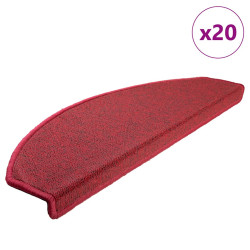 Tapetes de escada 20 peças 65x24x4 cm vermelhos meio redondo grande