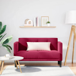 Sofá-luvas 111 cm veludo vermelho tinto