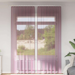 Cortinas de voile com bolsos para varão 2 pcs roxo
