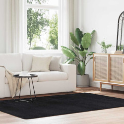 Tapete shaggy de pelo alto navarra 160x230 cm poliéster preto