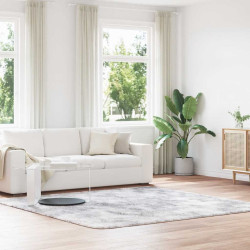 Tapete shaggy de pelo alto navarra 240x240cm cinzento prateado