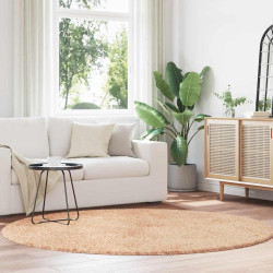 Tapete shaggy de pelo alto navarra 200x200 cm poliéster bege