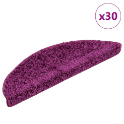 Tapetes de escada 30 peças 56x17x3 cm violeta semicircular
