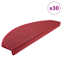 Tapetes de escada 30 peças 65x24x4 cm vermelhos meio redondo grande