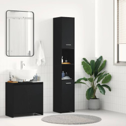 Armário wc 30x30x183,5 cm derivados madeira carvalho preto