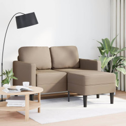 Sofá 2 lugares com chaise em l 125 cm couro artificial