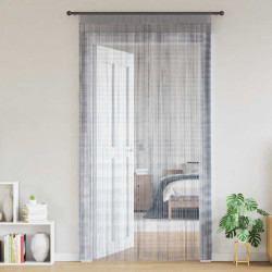 Cortinas de fios 2 pcs 140x250 cm cinzento-claro