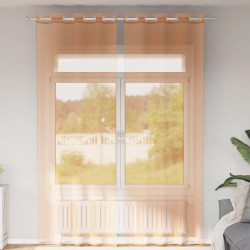 Cortinas de voile com ilhós 2 pcs terracota