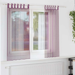 Cortinas de voile com laços 2 pcs roxo 140x140 cm