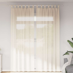 Cortinas de voile com aba 2 pcs creme