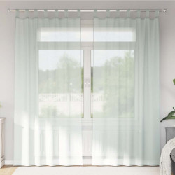 Cortinas de voile com laços 2 pcs cinzento-claro 140x225 cm
