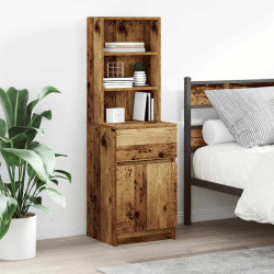 Mesa de cabeceira madeira velha 39x35x125 cm madeira trabalhada