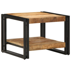 Mesa de centro 50x50x38 cm madeira de mangueira áspera maciça