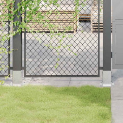 Bases de poste quadradas 4 pcs prata 91x91 mm aço galvanizado