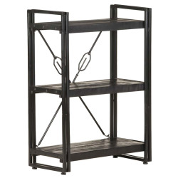 Estante com 3 prateleiras 60x30x80 cm mangueira maciça preto