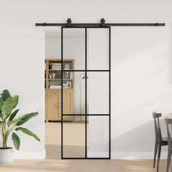 Porta deslizante c/ conj. ferragens 76x205cm vidro esg preto