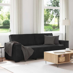 Sofá de 3 lugares 220x78x84 cm veludo preto