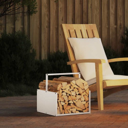 Suporte para lenha 40x40x40 cm aço laminado a frio branco